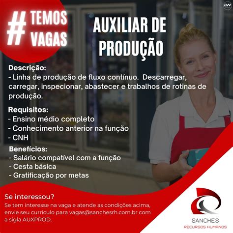 Vaga Auxiliar de Produção 